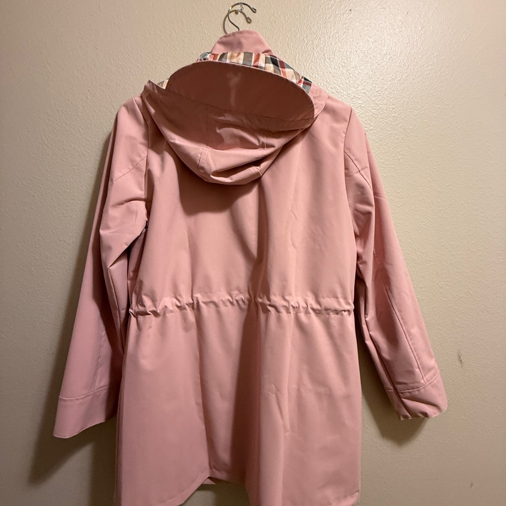 Pink Trench Coat by Pollydeer with Detachable Hood. NWT - Picture 5 of 15